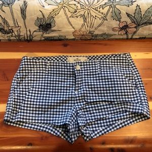 Hollister chino blue plaid shorts size 7